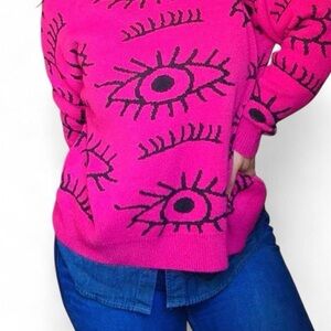 Pink Eye Pattern Sweater